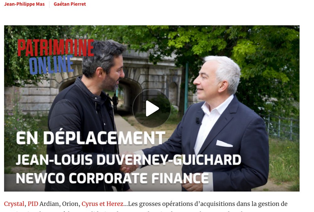 Patrimoine Online Interview.  Jean-Louis Duverney-Guichard « Les CGP regardent au-delà des frontières »